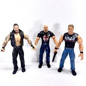 Jakks WWE Ruthless Aggression Figures Goldberg, Undertaker & Bradshaw Lot Of 3
